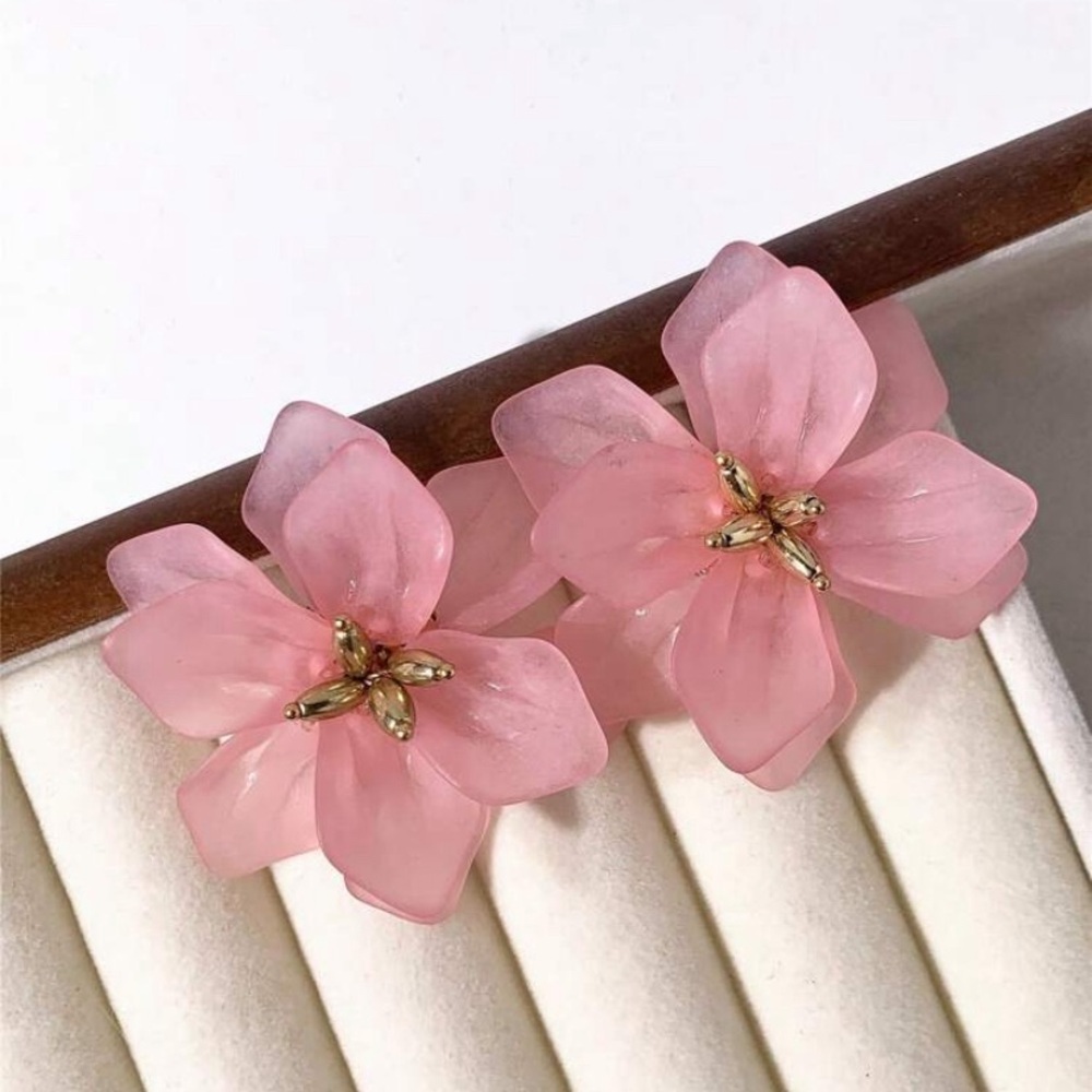 Sweet Vintage Big Flower Lotus Women's Bohemian Style Vacation Earrings & Ring
